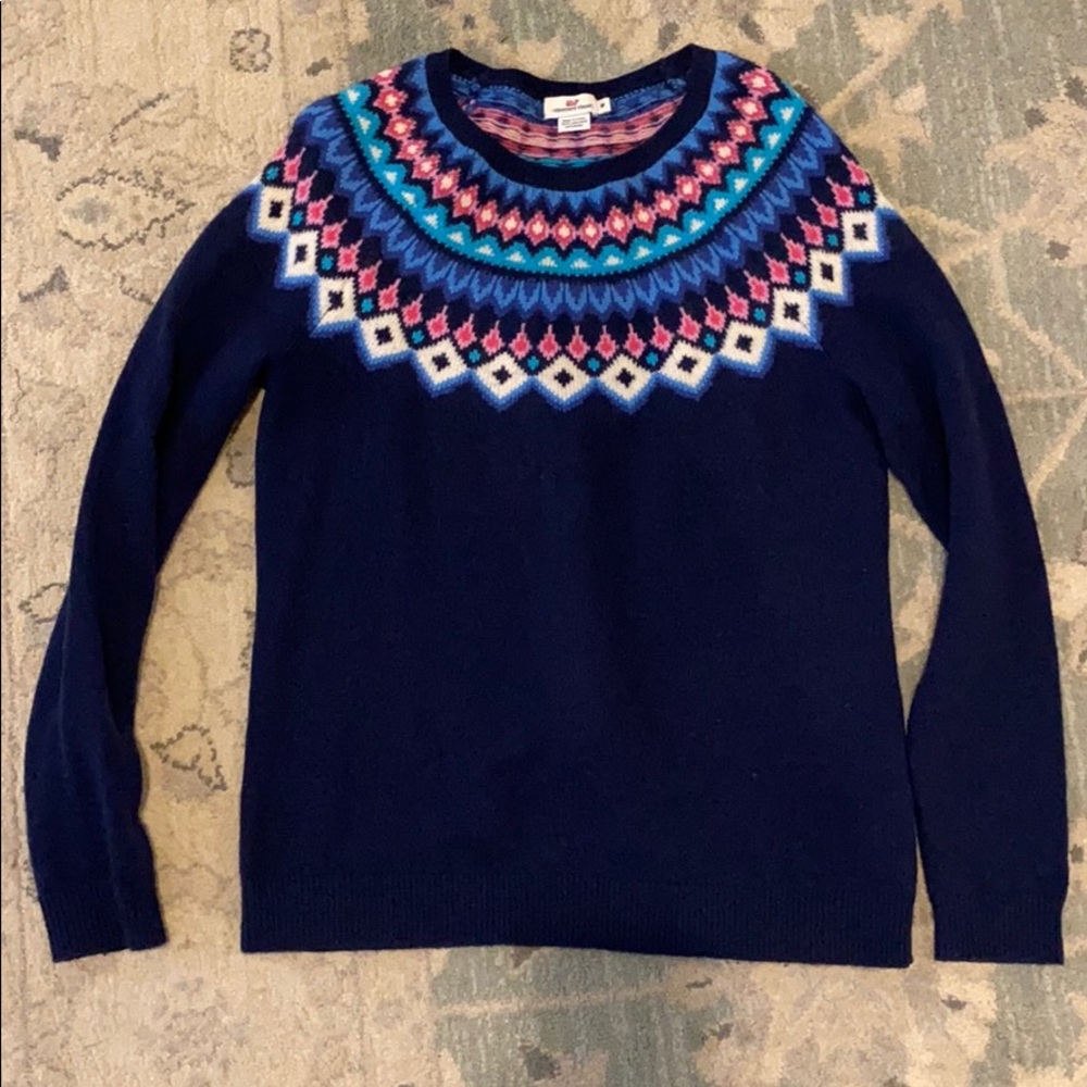 Navy blue Vineyard Vines argyle sweater